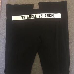 PINK VS fold over flare yoga pants women’s medium 2000s why do